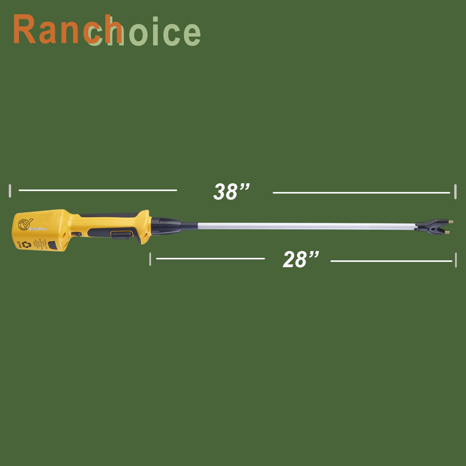 Ergonomic rubber-wrapped handle on the RANCH CHOICE prod reduces fatigue during long shifts.