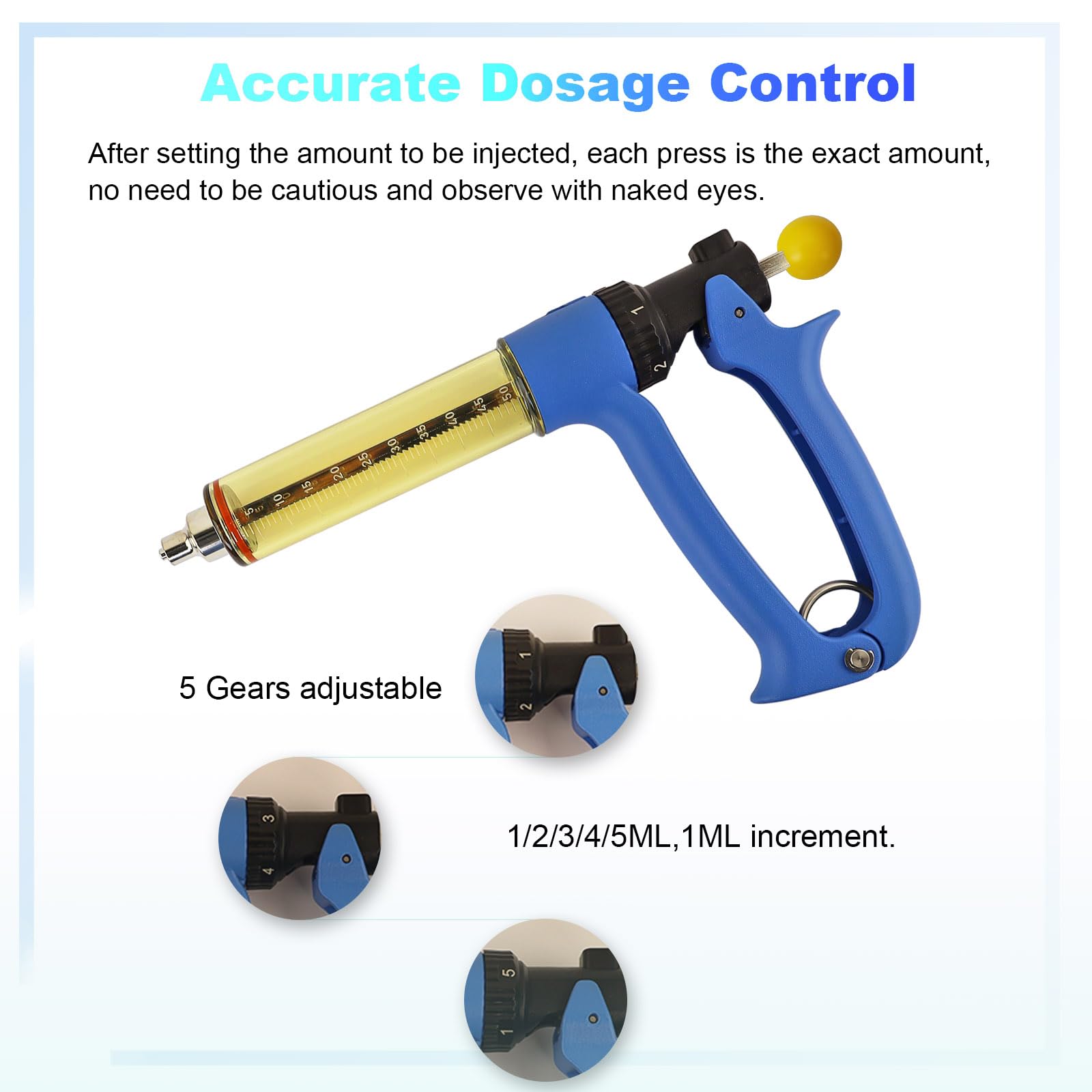 Ranch Choice syringe red piston knob supports multi-liquid workflows in livestock care.