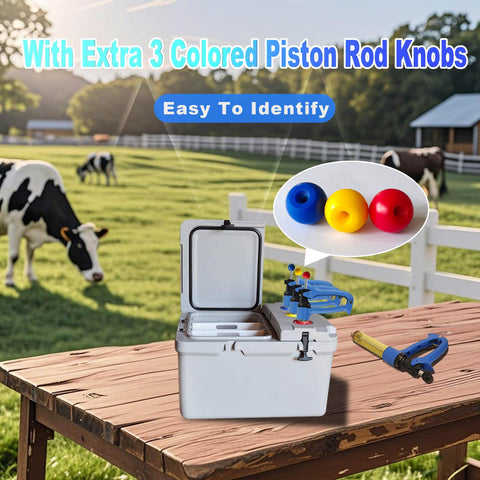 Ranch Choice syringe yellow piston knob helps differentiate medicines on the farm.
