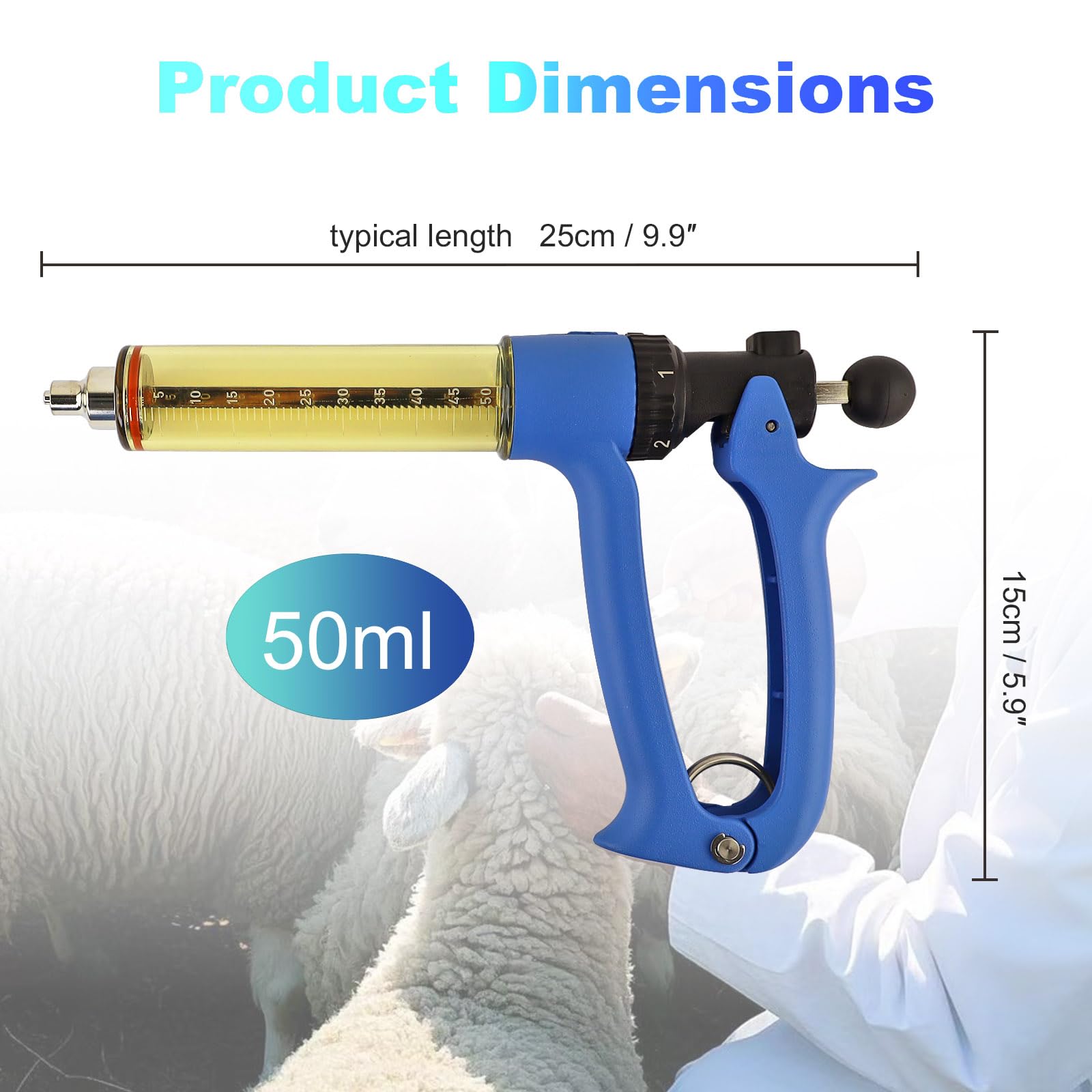 RANCH CHOICE 50ML syringe coated grip texture visible for secure handling during injections.
