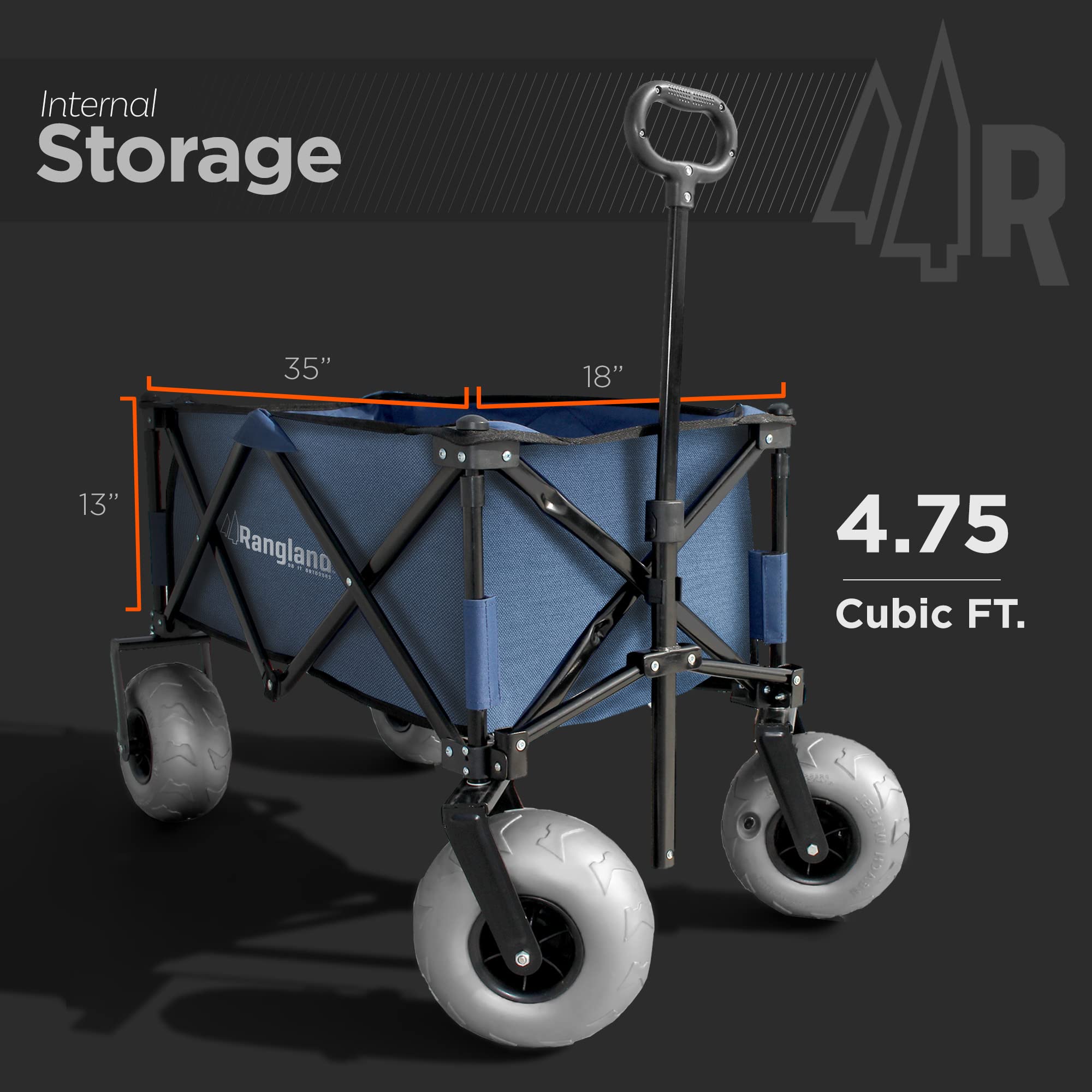Rangland Beach Wagon all-terrain wheels tackle rough ground and soft sand alike