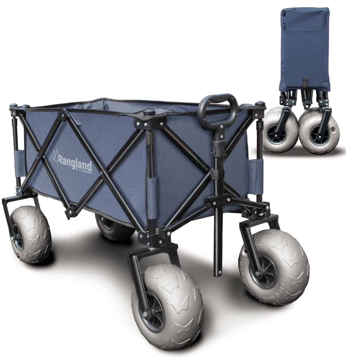 Rangland Beach Wagon with 9-inch sand wheels glides over dunes for easy beach days