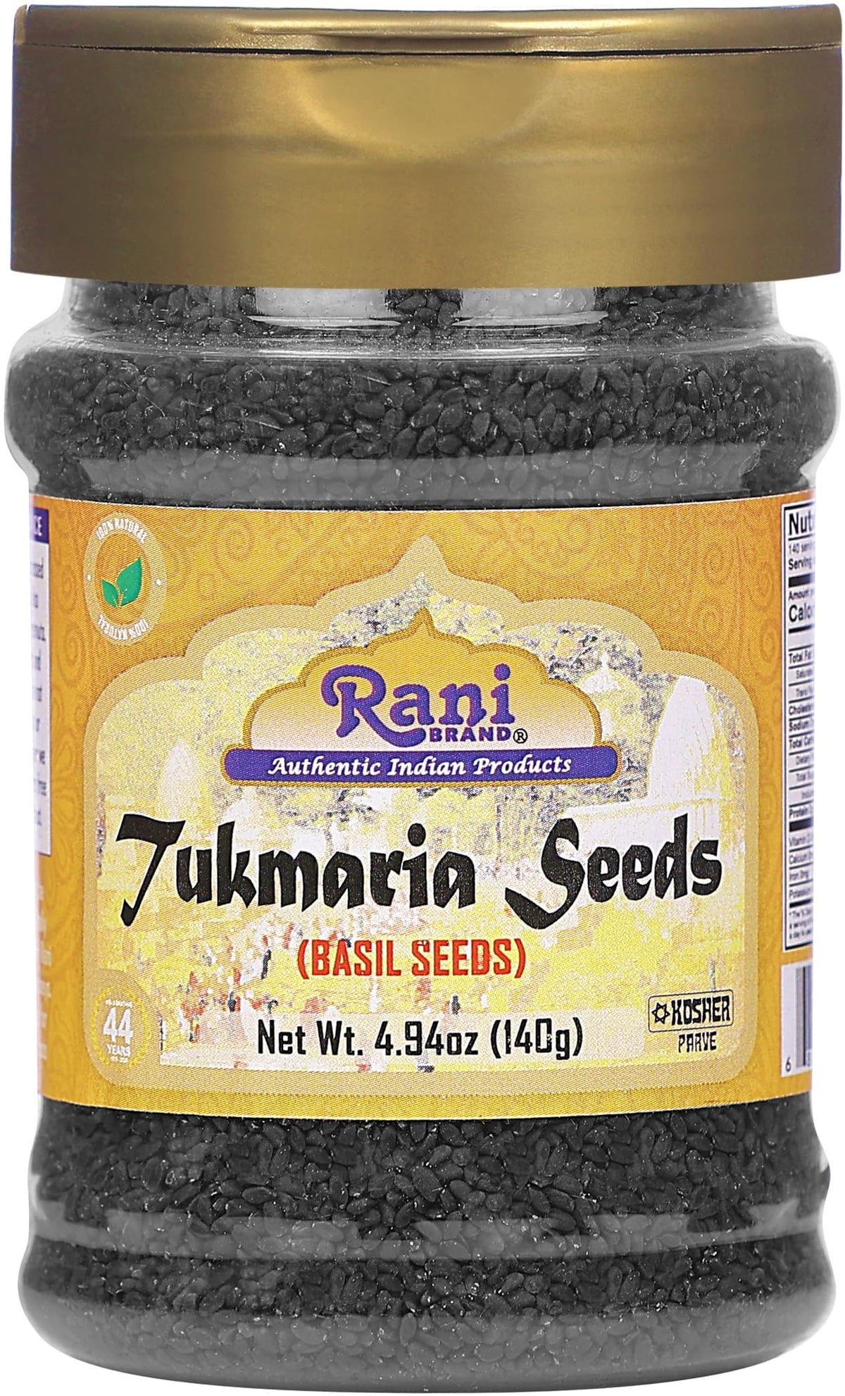 Rani Tukmaria seeds in front jar for falooda texture