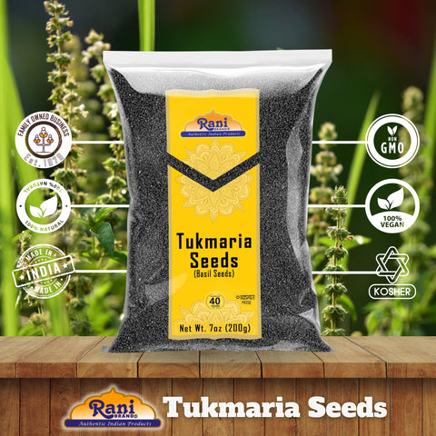 Rani Tukmaria basil seeds from India; Kosher and vegan