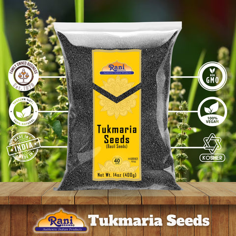 Rani Tukmaria seeds stored in a spice drawer for pantry versatility.