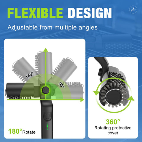 Ranopu 300-400 RPM spin blasts away charred residue and grease.