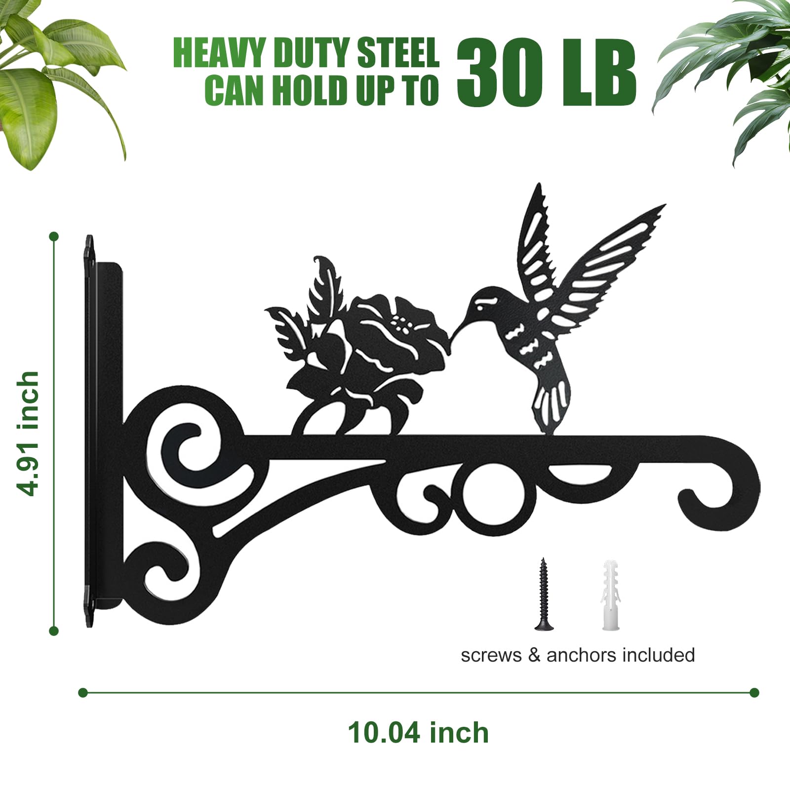 RANRTI anti-rust coating on plant hanger for durable outdoor use.