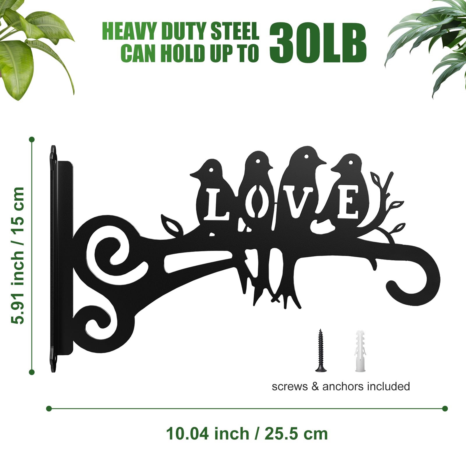 RANRTI anti-rust iron hanger withstands weather for long-lasting garden or entryway use.