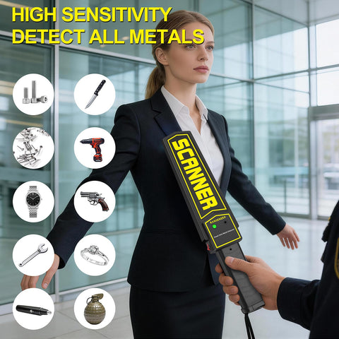 R RANSENERS security wand showing dual alarm modes for noisy environments