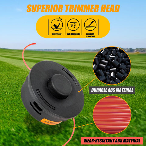 RANSOTO AutoCut 25-2 trimmer head bump-feed mechanism ensures smooth line release.