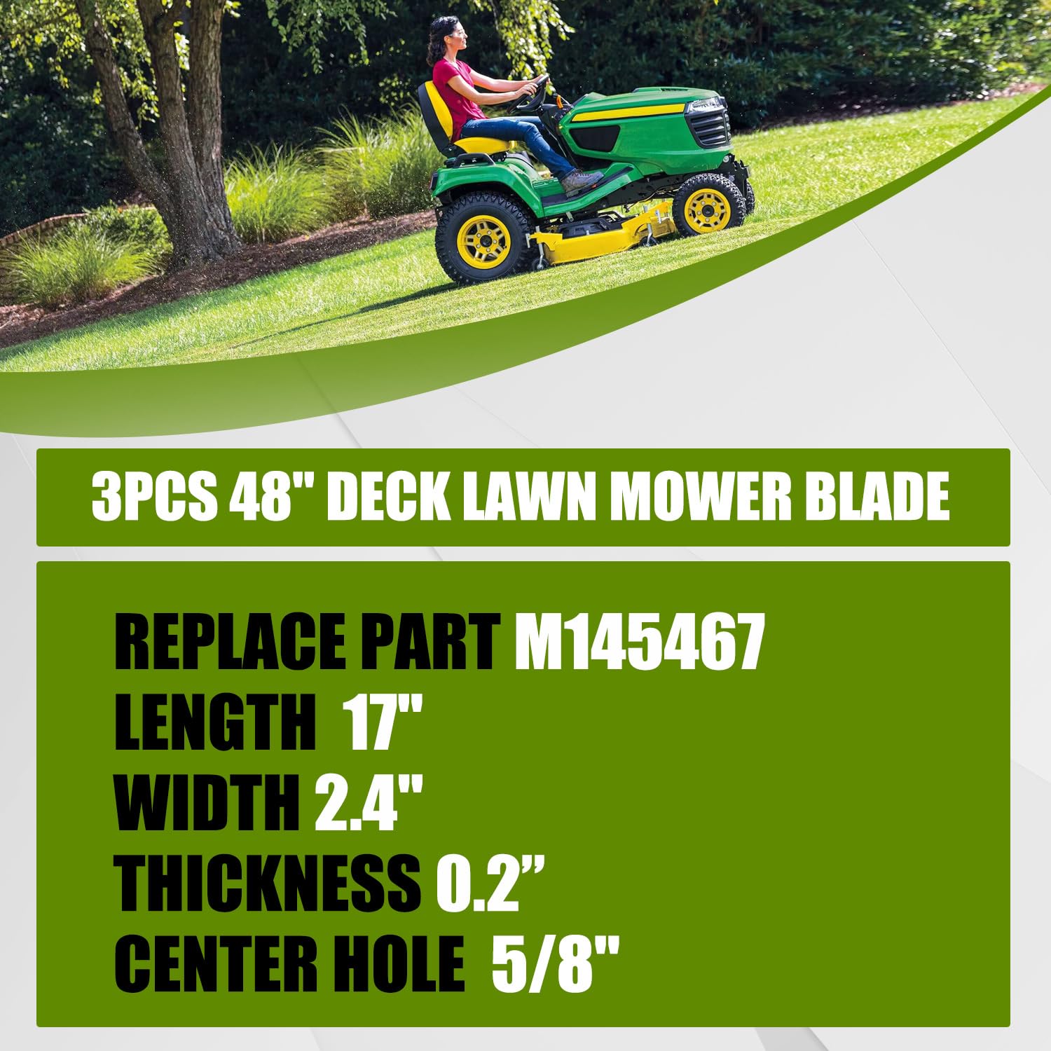 RANSOTO 48-inch blade compatibility with multiple John Deere decks for versatility