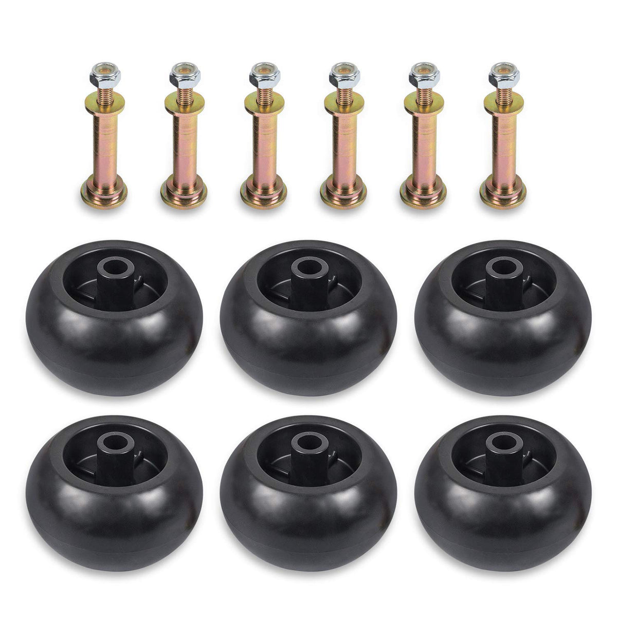 RANSOTO deck wheel kit close-up showing 5/8 inch bore for compatibility