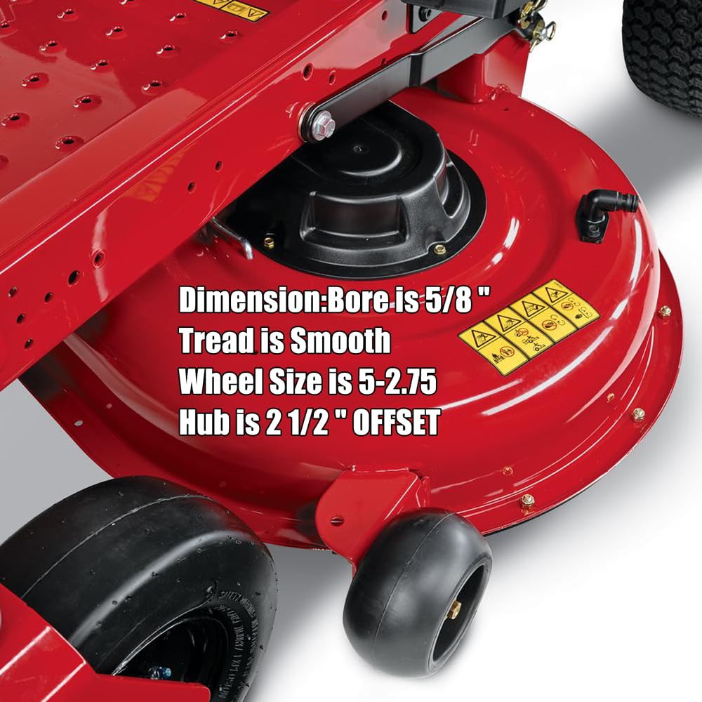 RANSOTO deck wheel with smooth tread reduces deck friction during mowing