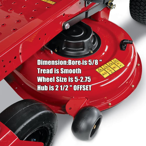 RANSOTO deck wheel with smooth tread reduces deck friction during mowing