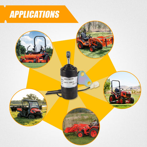 RANSOTO fuel shut off solenoid for Kubota BX1800D ready-to-install solenoid for Kubota tractors