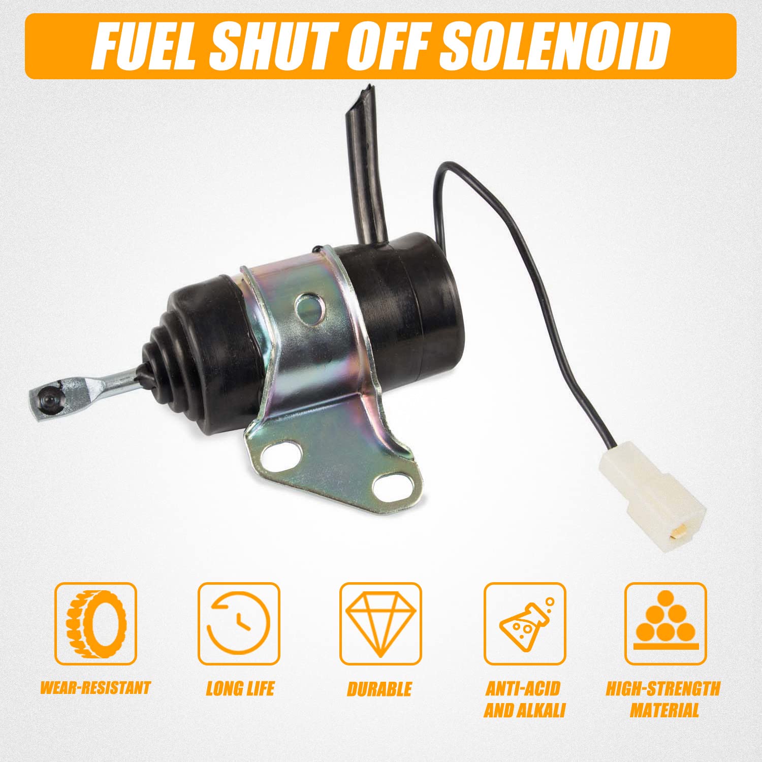 RANSOTO solenoid for Kubota RTV900R showing rectangular prong plug for quick wiring