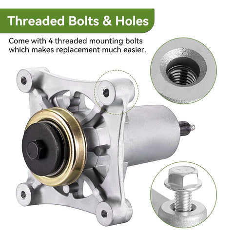 Ranwin spindle with pre-tapped holes for quick installation.