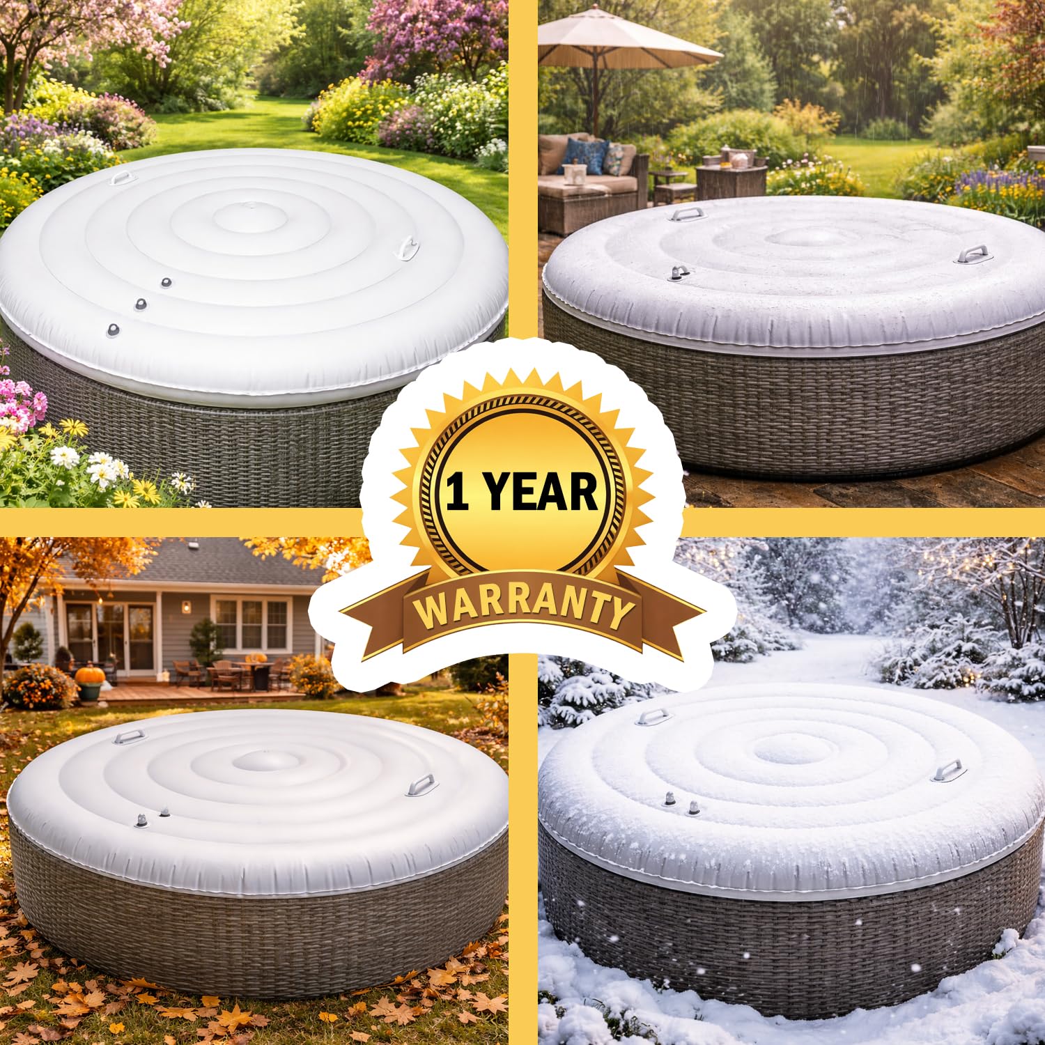 Keeps leaves and debris out, reducing spa maintenance.