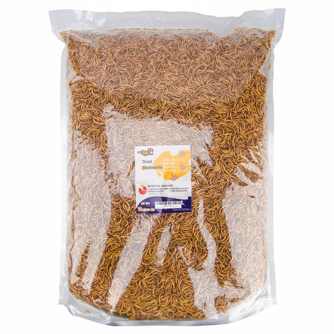 RANZ dried mealworms packaging for non-GMO poultry care.