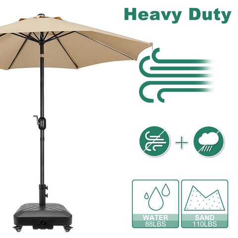 RAOKUKH base with four locks keeps the umbrella secure.