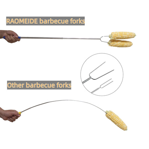 RAOMEIDE stainless steel campfire skewers with smooth surface for easy cleaning