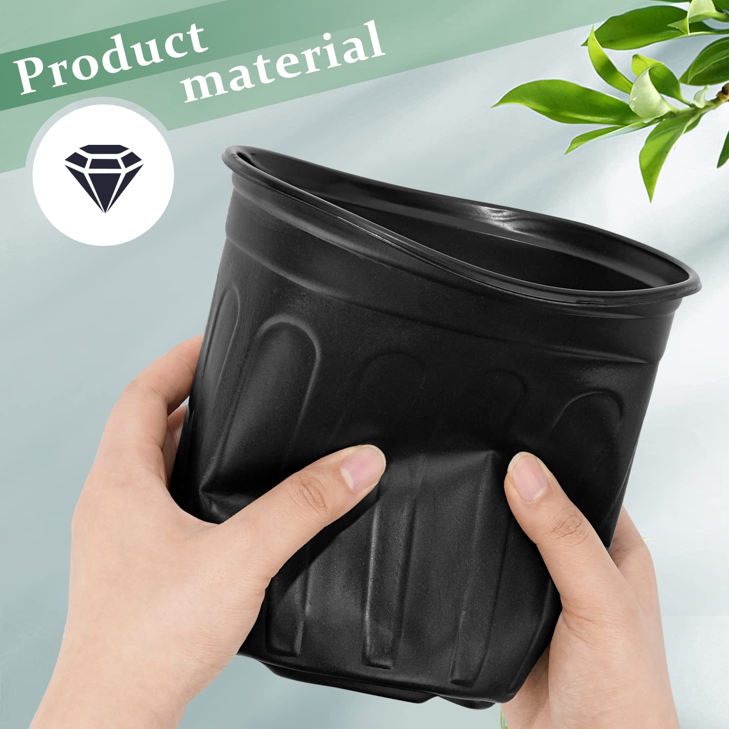 RAOOKIF 3-gallon pot bottom diameter for stable planting and drainage.