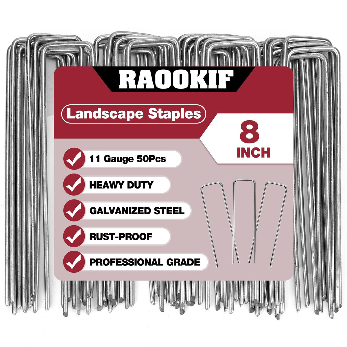 RAOOKIF 8-inch galvanized garden stake ready for outdoor use and garden projects