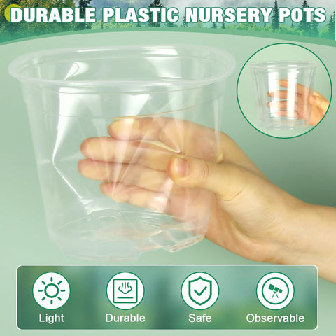 RAOOKIF clear plastic pot showing drainage holes promotes healthy roots.