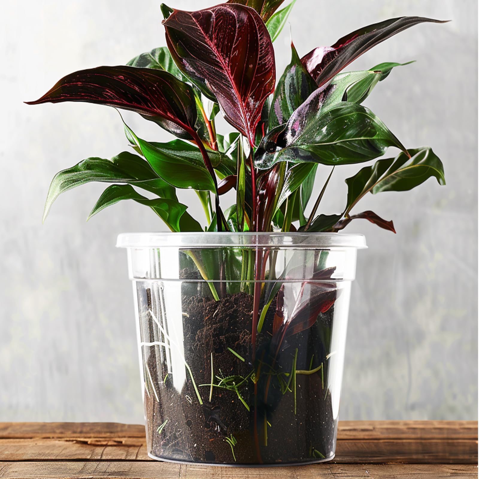 RAOOKIF clear nursery pot transparency helps watch roots without removing soil.