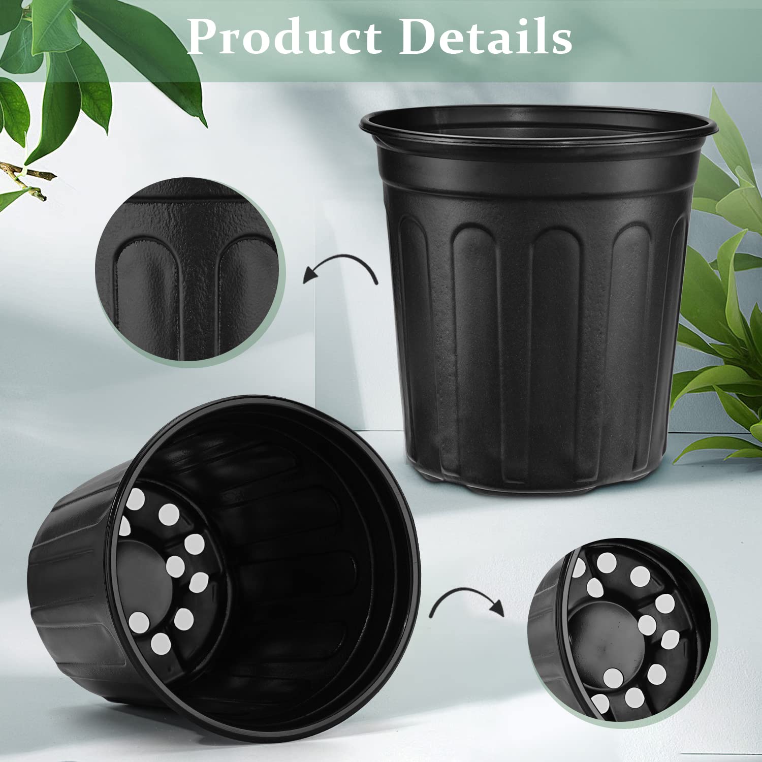 RAOOKIF pot with drain holes provides ventilation and drainage.