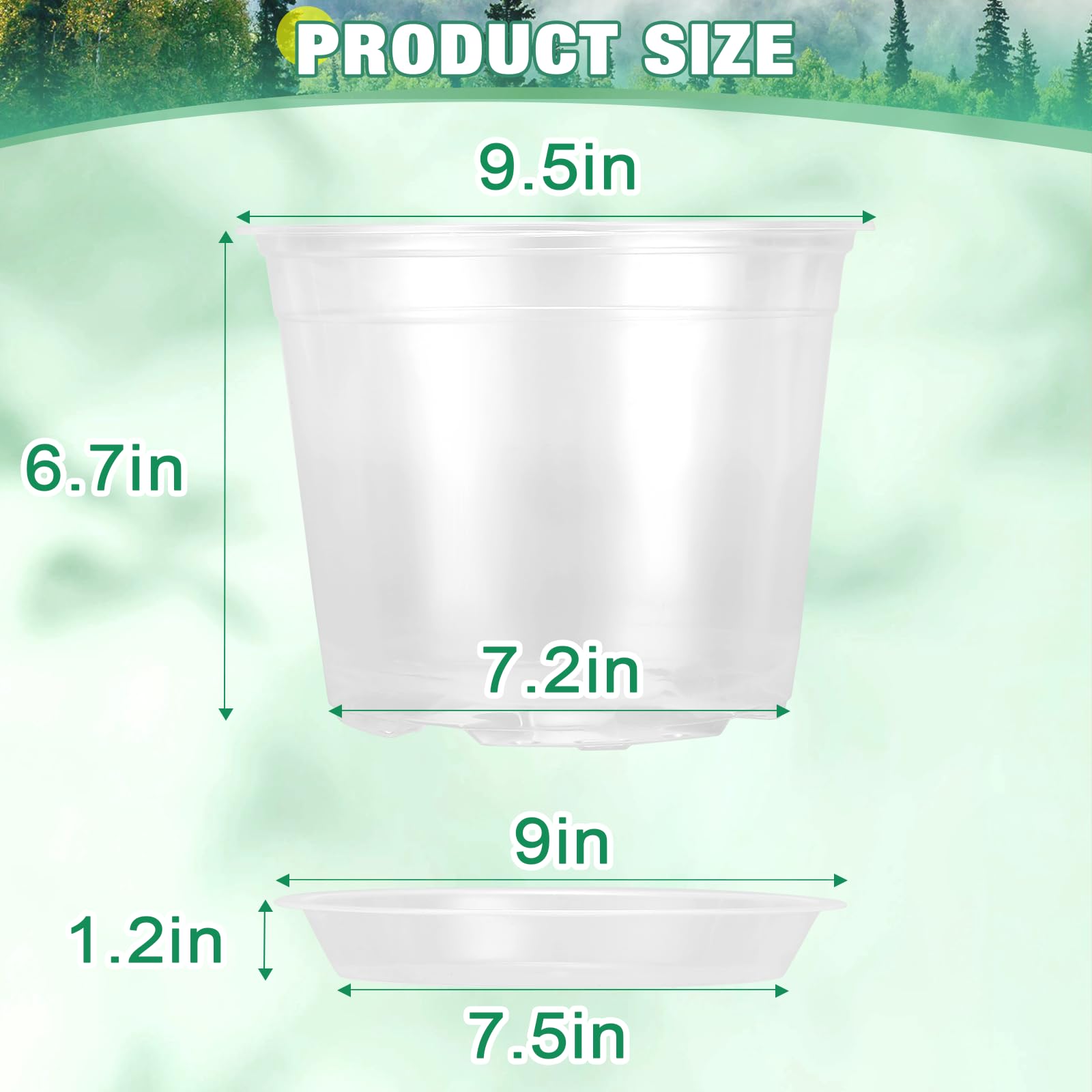 RAOOKIF pot with saucer tray keeps soil neat and catches excess water.