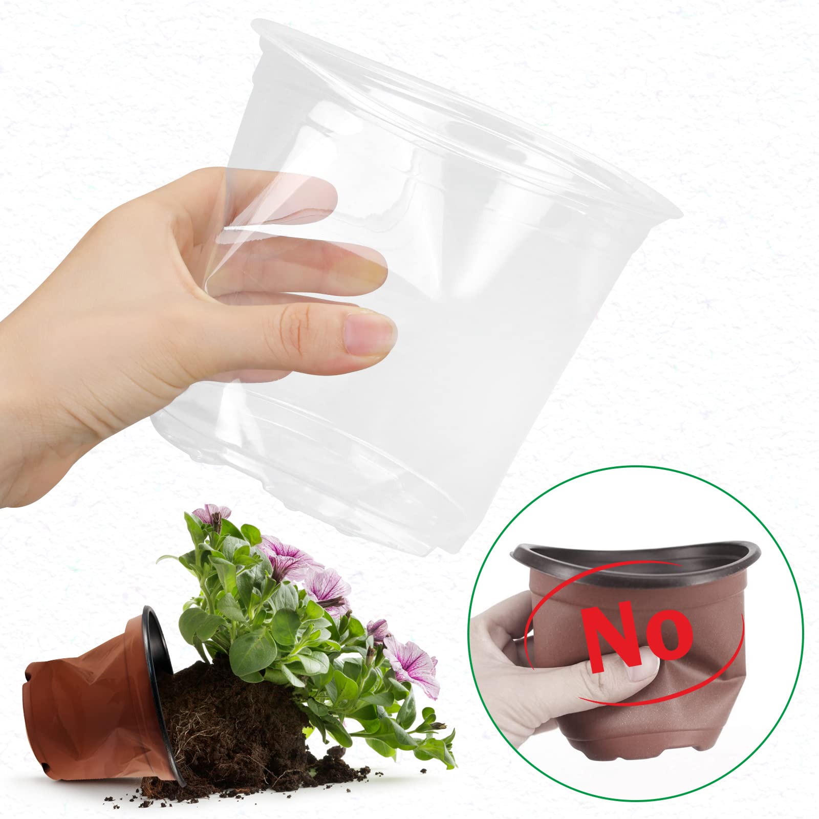 RAOOKIF reusable plastic pot set supports multiple plant cycles.