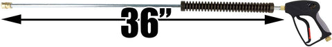 Raptor Blast 36-inch wand with durable zinc plating for extended reach.