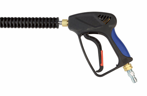 Raptor Blast pistol grip with hose entry enables smoother handling