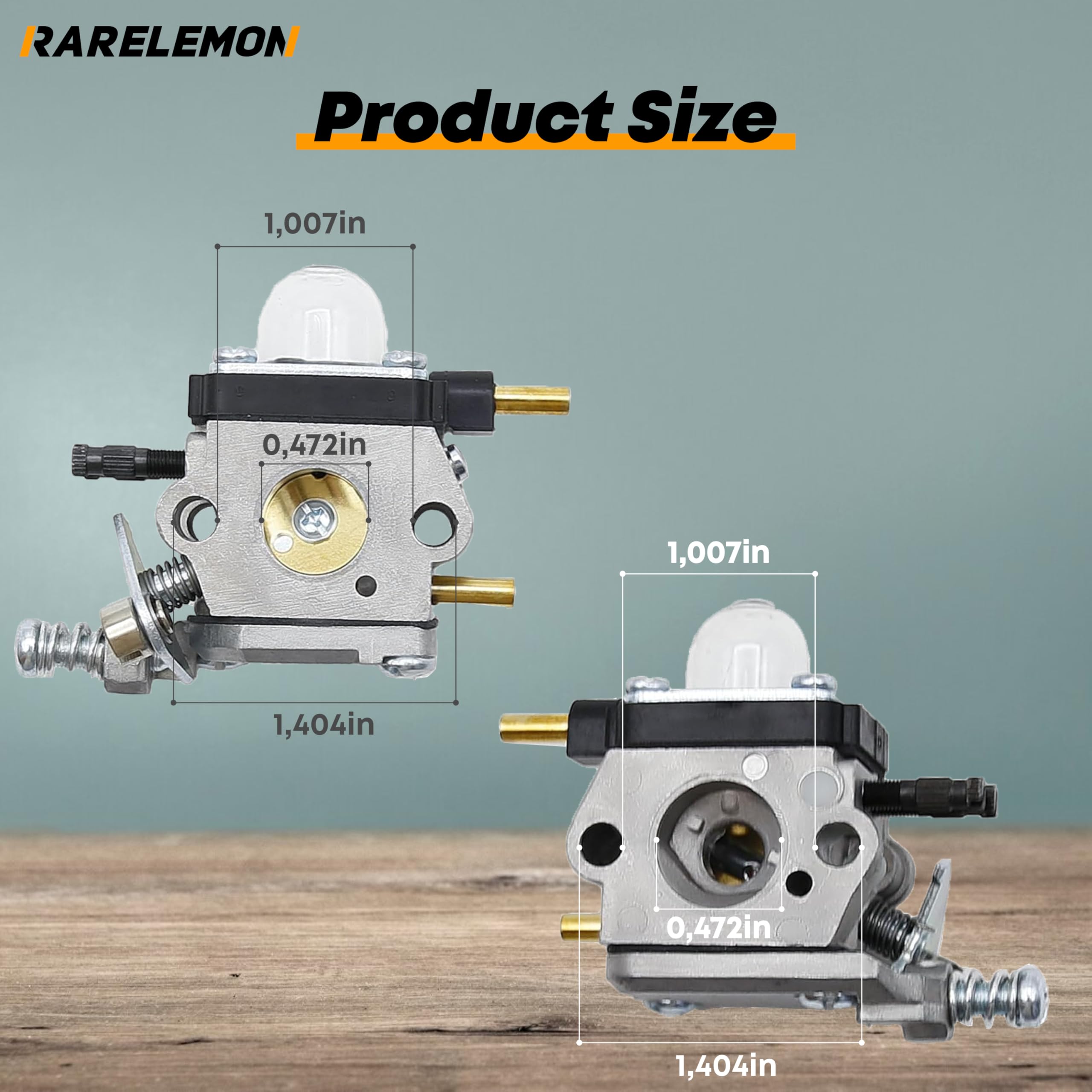 RARELEMON carburetor part close-up highlights precision for Echo tiller compatibility.