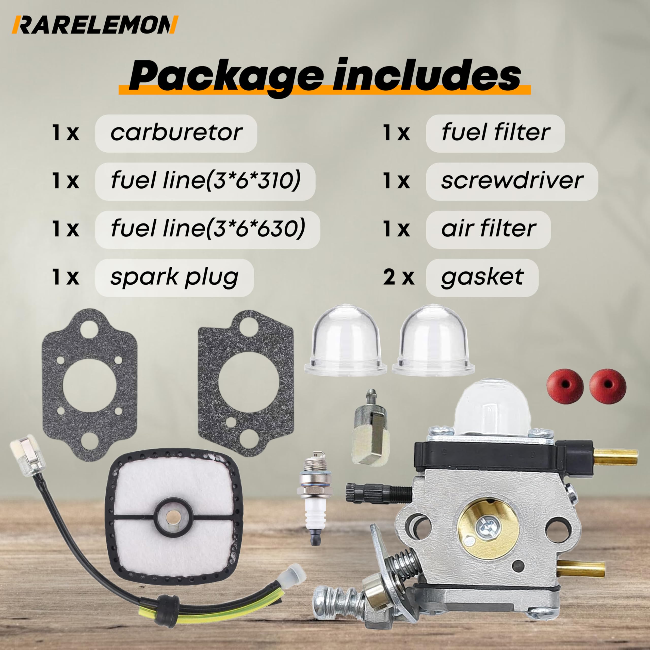 RARELEMON packaging note highlights one-piece part for straightforward ordering.