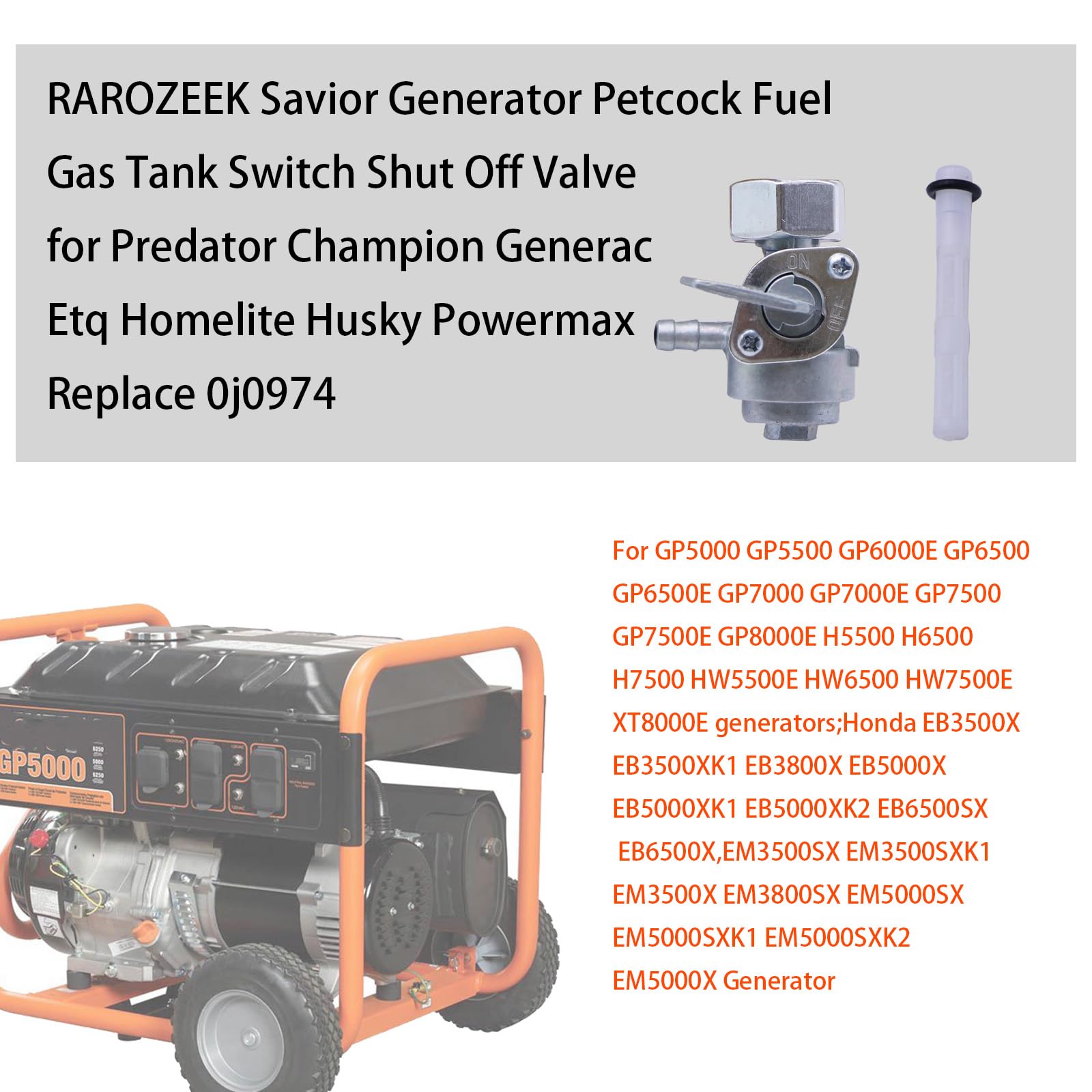 RAROZEEK fuel valve packaging included for quick replacement.