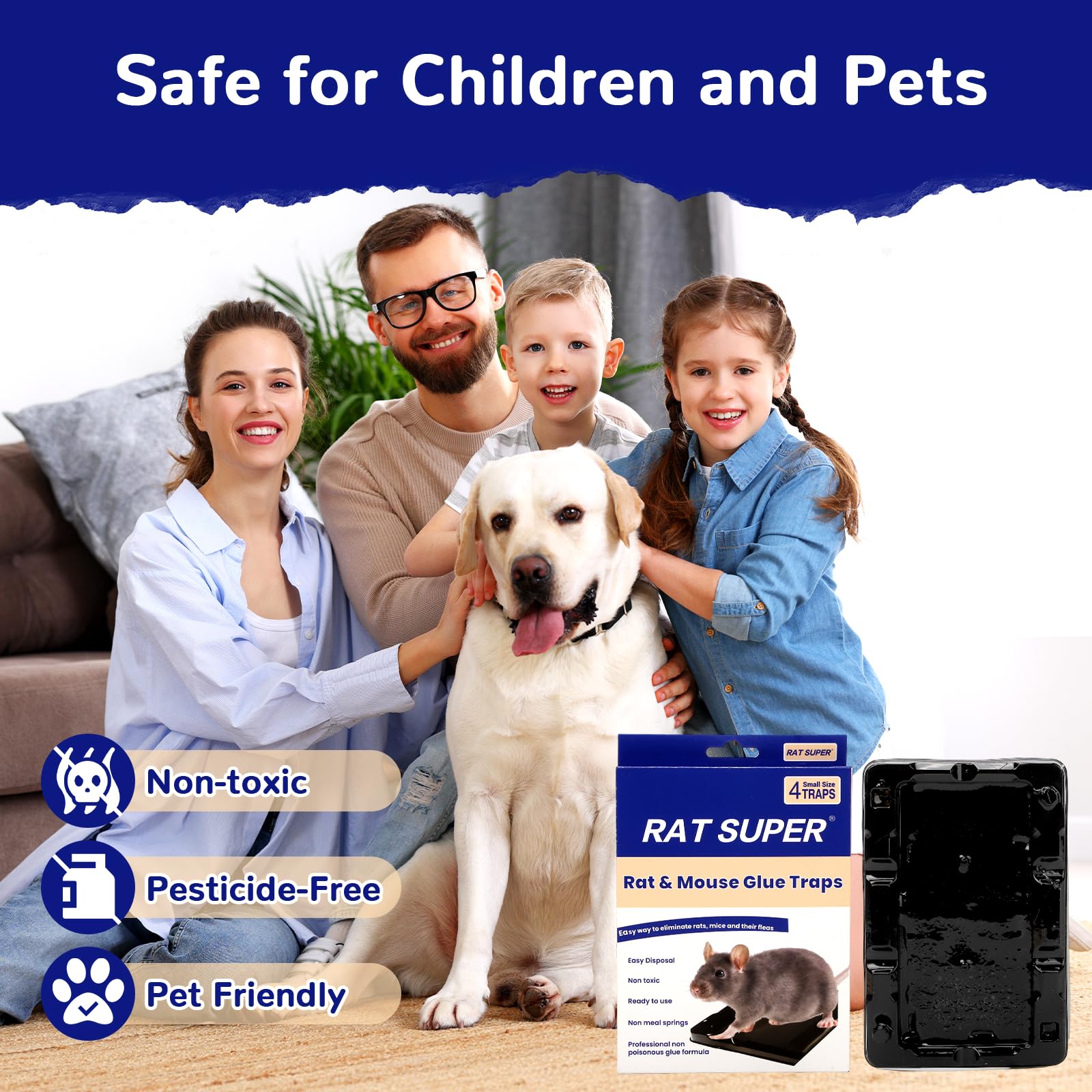 RAT SUPER 4-pack covers multiple areas like kitchen and basement.