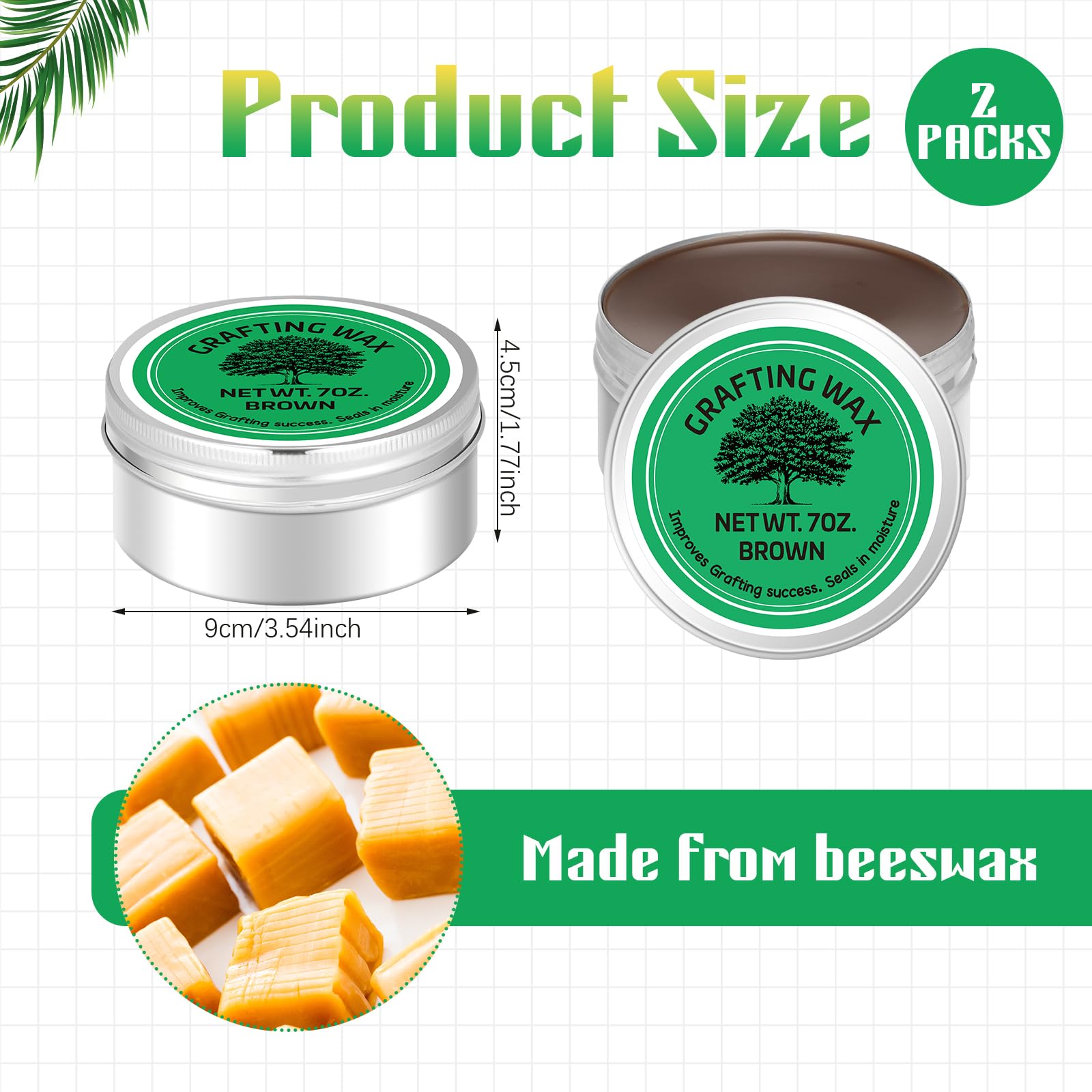 RattanView aluminum tin in dark green blends with garden aesthetics while protecting grafts.