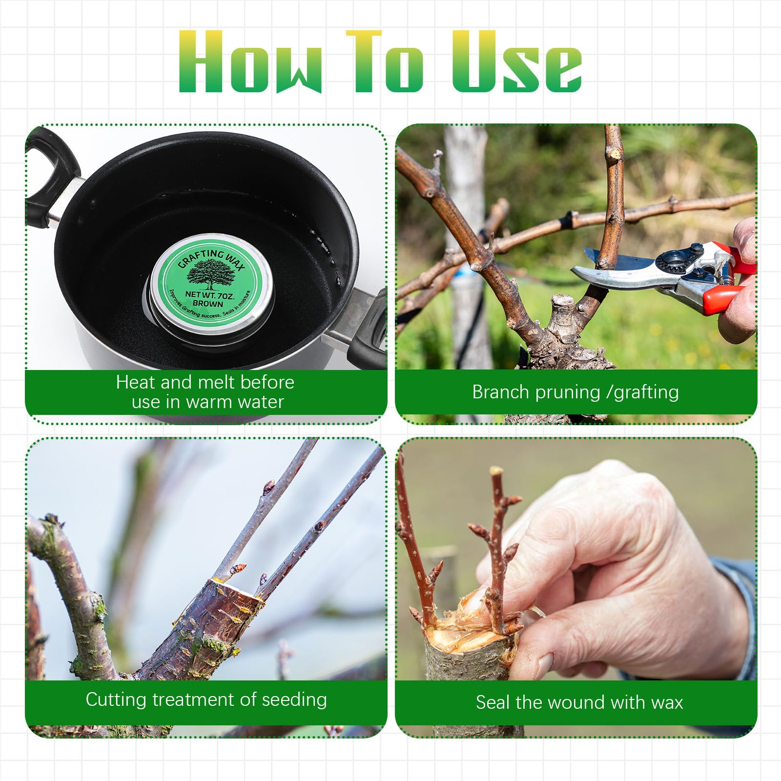 RattanView wax applied to roses or bonsai grafts for reliable sealing.