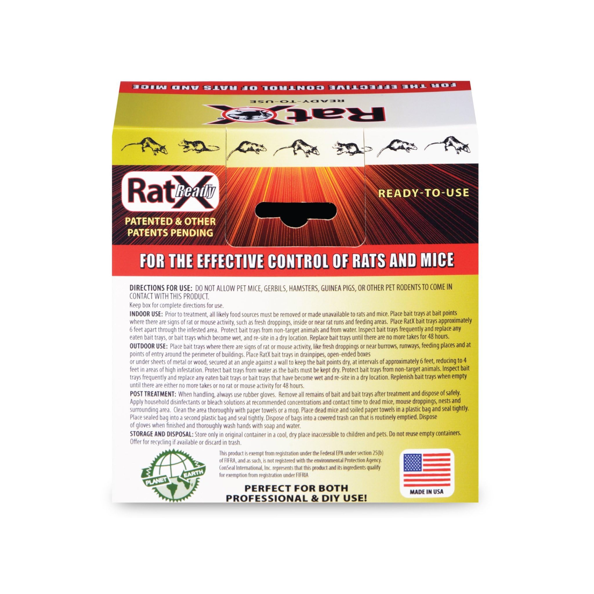 RatX ready-to-use tray placed for indoor-outdoor pest control.