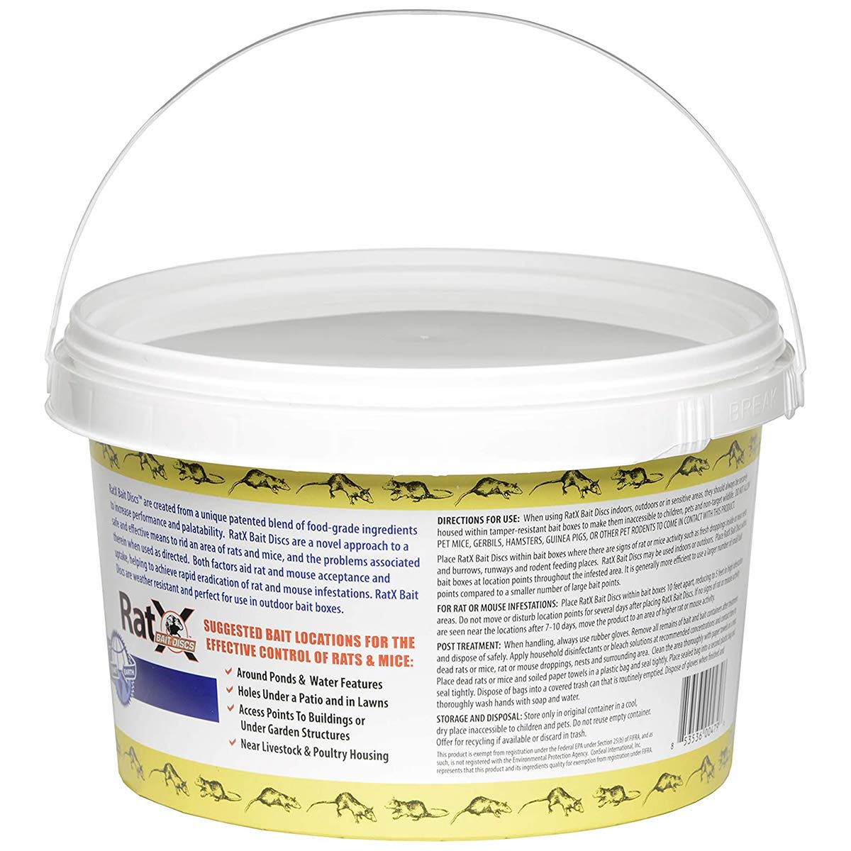 RatX EcoClear 4 lb bucket ready for DIY pest management