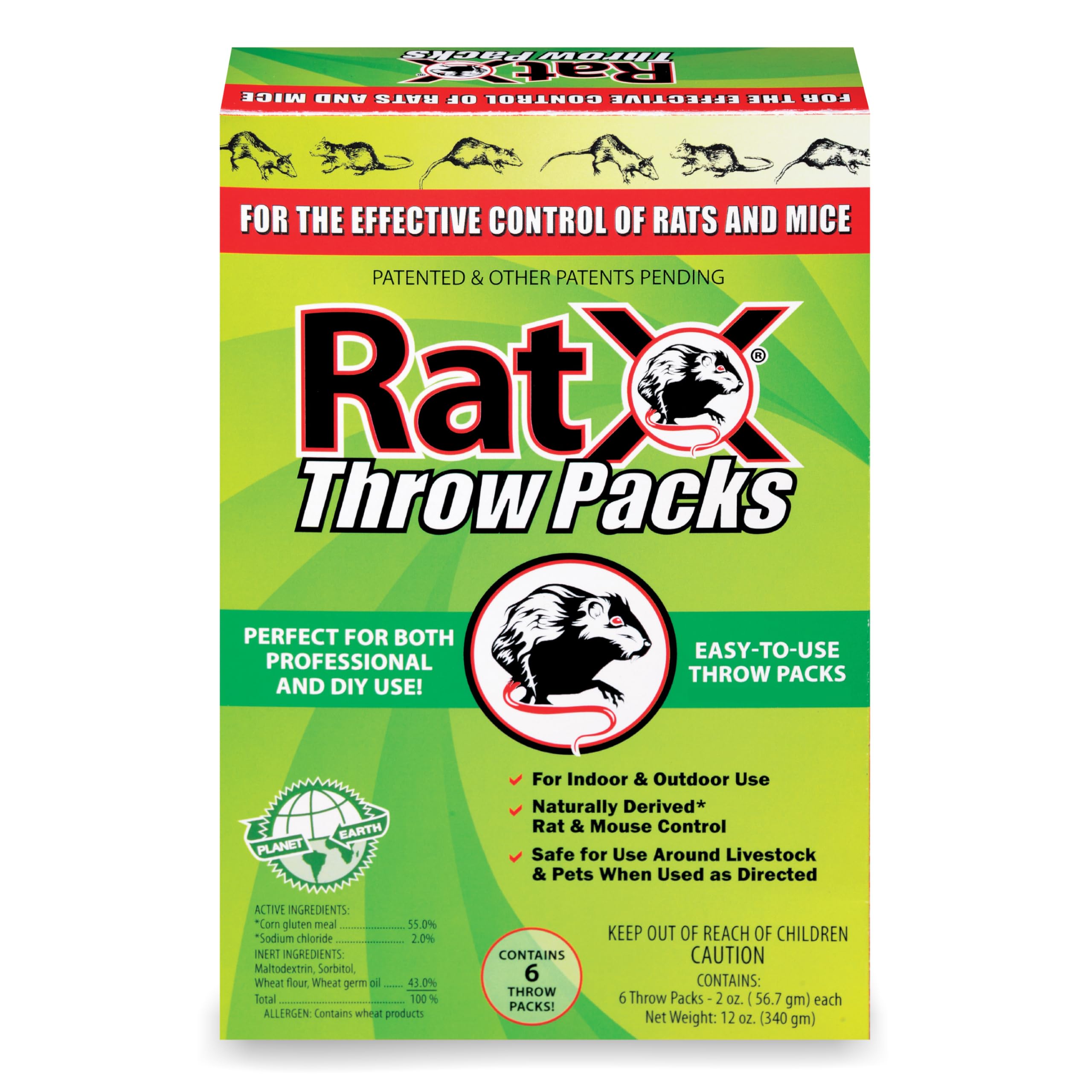 RatX Throw Pack in action near a wall to deter rodents safely.