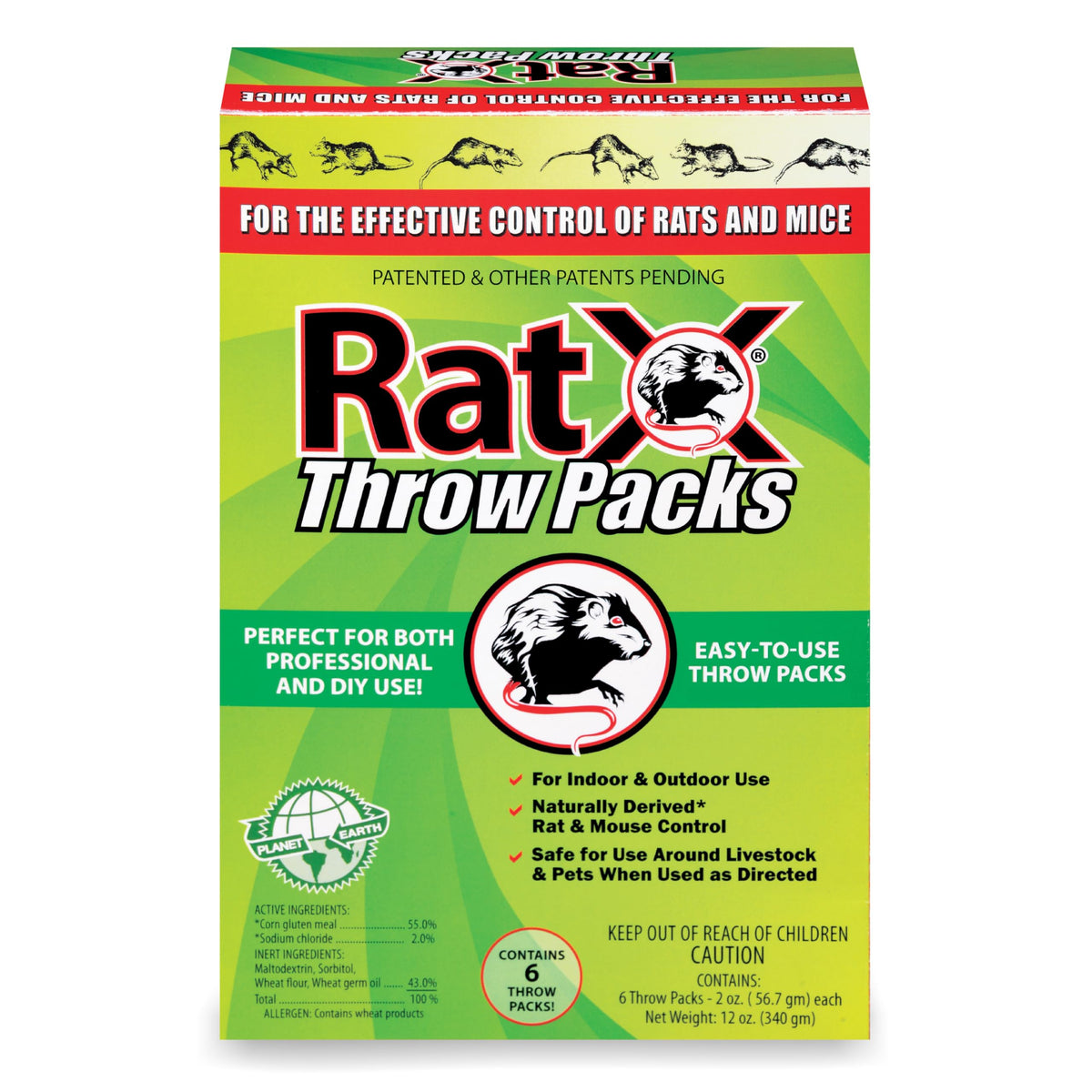 RatX Throw Pack in action near a wall to deter rodents safely.