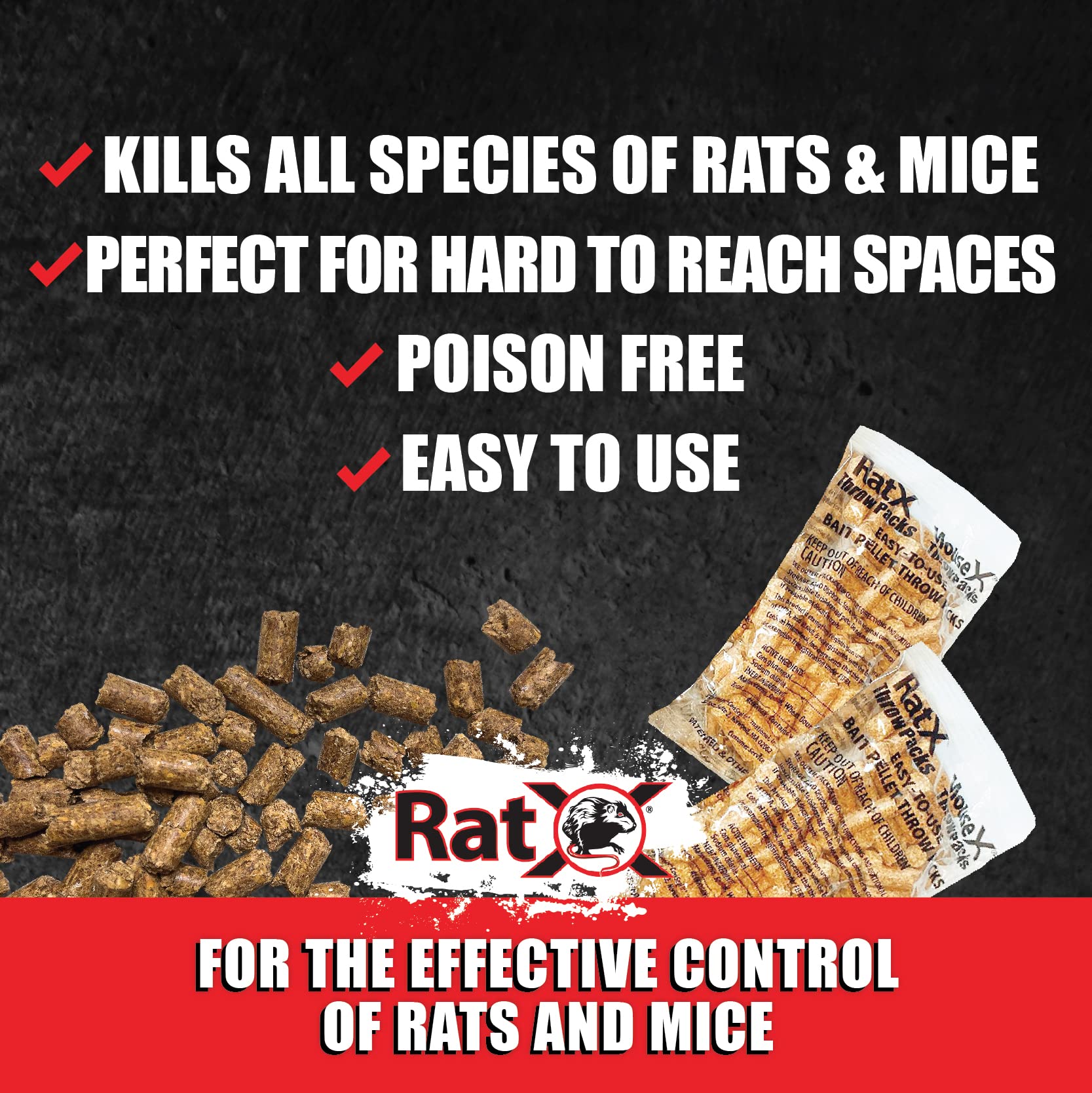 RatX Throw Pack is safe around pets when used as directed.