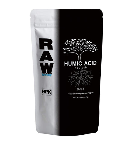 RAW Humic Acid 8 oz bottle pour showing easy, mess-free application.
