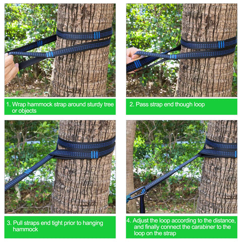 Raweao multi-hammock-suspension-set fits most hammocks for versatile use.