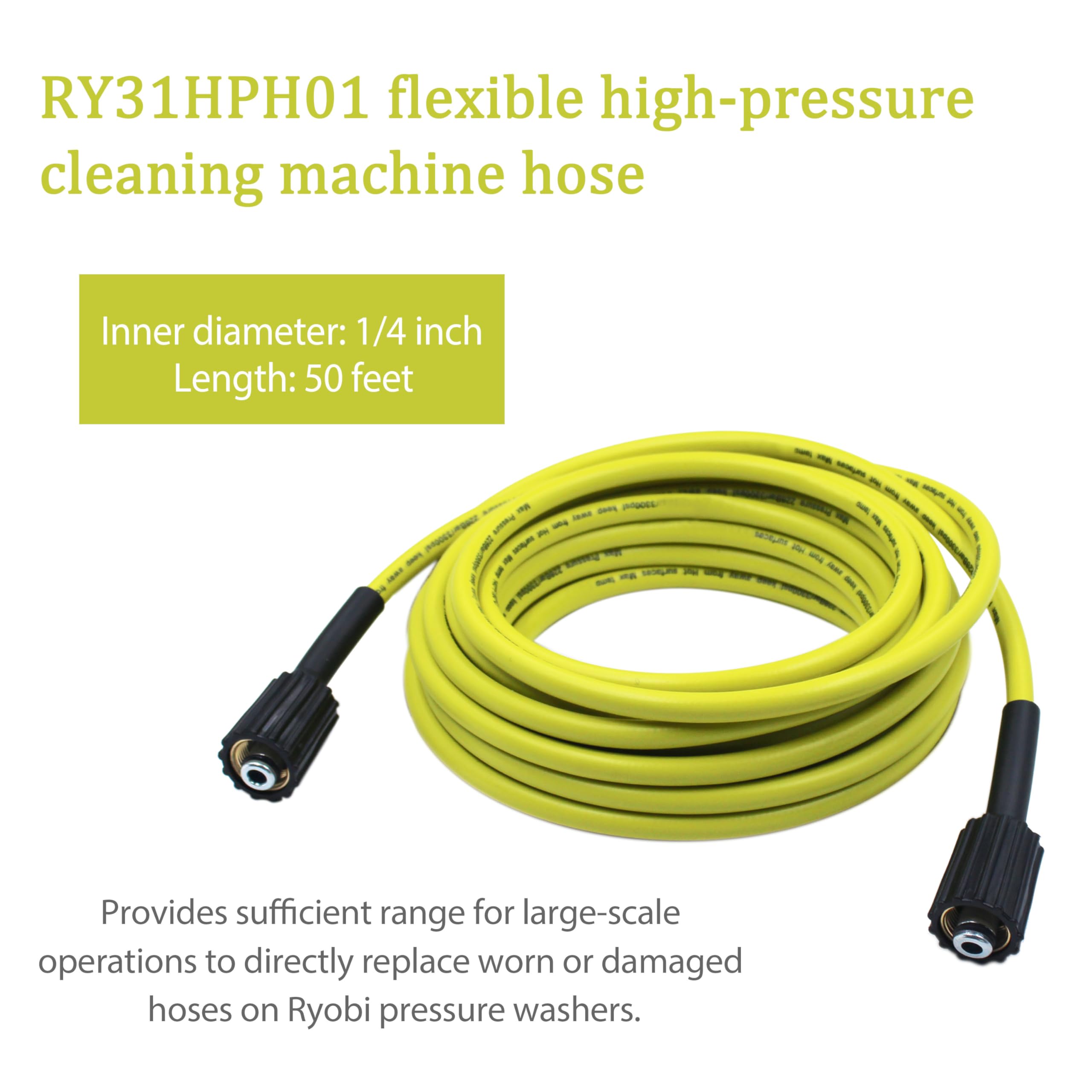 Rawolp Ryobi hose extension showing extended reach for outdoor cleaning tasks.