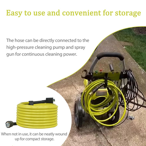 Rawolp Ryobi one-quarter-inch braided hose highlights kink resistance during use.