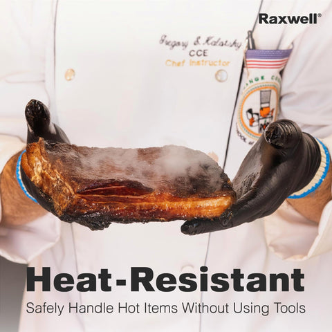Raxwell BBQ Gloves six machine-washable cotton liners simplify care and reuse.